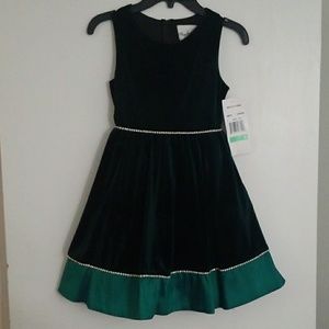 Rare Editions Green Velvet Dress